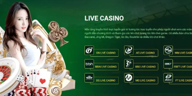 Kho game Casino live hấp dẫn của TK88